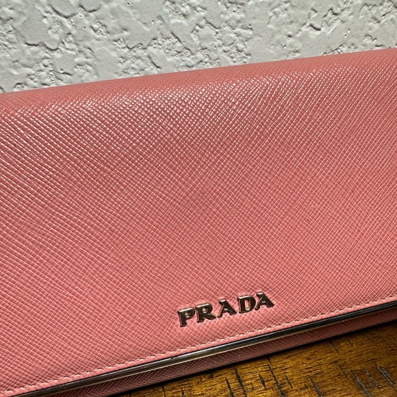 Prada Saffiano Pink Long Leather Wallet - Picture 15 of 16